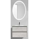 Мебель для ванной BelBagno Pietra 60 подвесная stucco cemento leggero с овальным зеркалом