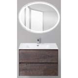Мебель для ванной BelBagno Pietra 80 подвесная stone с овальным зеркалом