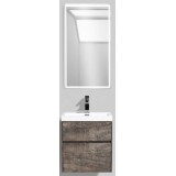 Мебель для ванной BelBagno Pietra Mini 50 подвесная с 2-мя асимметричными ящиками stone с зеркалом с электровыключателем