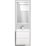Мебель для ванной BelBagno Pietra Mini 50 подвесная с 2-мя ящиками bianco lucido с зеркалом с электровыключателем