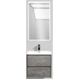 Мебель для ванной BelBagno Pietra Mini 50 подвесная с 2-мя ящиками stucco cemento с зеркалом с электровыключателем