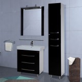 Мебель для ванной Bellezza Рокко 60 черная напольная 3 ящика