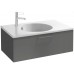 Мебель для ванной Jacob Delafon Odeon Rive Gauche 80 подвесная с 1-м ящиком серый антрацит с черными ручками