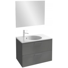 Мебель для ванной Jacob Delafon Odeon Rive Gauche 80 подвесная серый антрацит с черными ручками