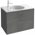 Мебель для ванной Jacob Delafon Odeon Rive Gauche 80 подвесная серый антрацит с черными ручками