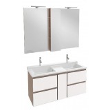 Мебель для ванной Jacob Delafon Soprano 140 раковина с встроенным смесителем с выдвижным ящиком белый глянец