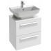 Мебель для ванной Jacob Delafon Struktura 60 подвесная с 2-мя ящиками белый блестящий с зеркалом с подсветкой