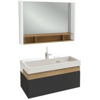 Мебель для ванной Jacob Delafon Terrace 100 подвесная черная матовая раковина с подсветкой