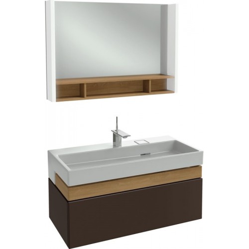 Мебель для ванной Jacob Delafon Terrace 100 подвесная ледяной коричневый глянцевый раковина с подсветкой