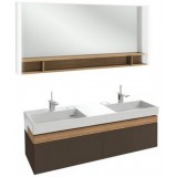 Мебель для ванной Jacob Delafon Terrace 150 подвесная светло-коричневая глянцевая раковина с подсветкой