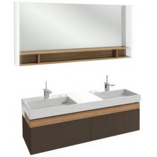 Мебель для ванной Jacob Delafon Terrace 150 подвесная светло-коричневая глянцевая раковина с подсветкой