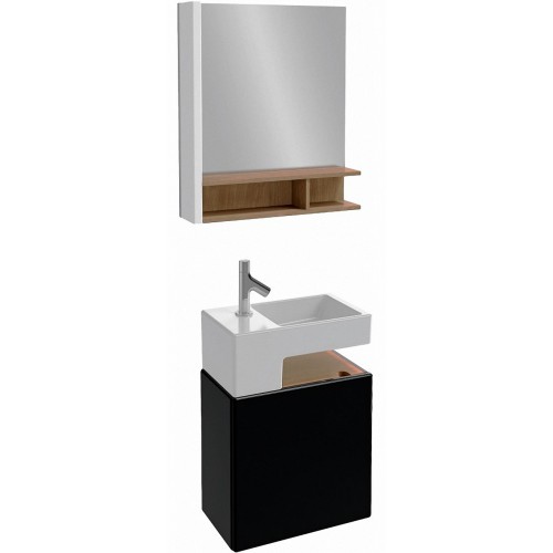 Мебель для ванной Jacob Delafon Terrace 50 подвесная левая черный блестящий лак