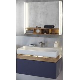 Мебель для ванной Jacob Delafon Terrace 80 подвесная синий бархат раковина с подсветкой зеркало с USB разъемом