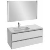 Мебель для ванной Jacob Delafon Vox 100 подвесная левая белая блестящая с зеркалом с подсветкой