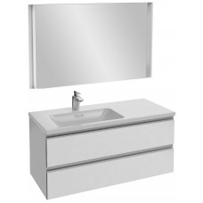 Мебель для ванной Jacob Delafon Vox 100 подвесная левая белая блестящая с зеркалом с подсветкой