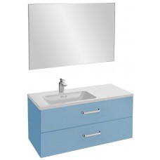Мебель для ванной Jacob Delafon Vox 100 подвесная левая с 2-мя ящиками с изогнутой ручкой матовый аквамарин