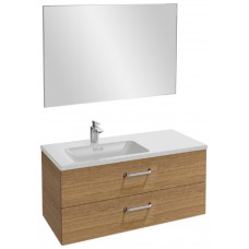 Мебель для ванной Jacob Delafon Vox 100 подвесная левая с 2-мя ящиками с изогнутой ручкой ореховое дерево