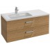 Мебель для ванной Jacob Delafon Vox 100 подвесная левая с 2-мя ящиками с изогнутой ручкой ореховое дерево