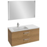 Мебель для ванной Jacob Delafon Vox 100 подвесная левая с 2-мя ящиками с изогнутой ручкой ореховое дерево с зеркалом с подсветкой