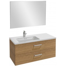 Мебель для ванной Jacob Delafon Vox 100 подвесная левая с 2-мя ящиками с прямоугольной ручкой ореховое дерево