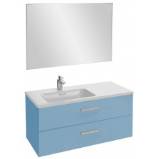Мебель для ванной Jacob Delafon Vox 100 подвесная левая с 2-мя ящиками с прямой ручкой матовый аквамарин