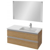 Мебель для ванной Jacob Delafon Vox 100 подвесная правая ореховое дерево с зеркалом с подсветкой