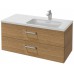 Мебель для ванной Jacob Delafon Vox 100 подвесная правая с 2-мя ящиками с изогнутой ручкой ореховое дерево