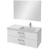 Мебель для ванной Jacob Delafon Vox 100 подвесная правая с 2-мя ящиками с прямоугольной ручкой белая блестящая