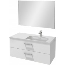 Мебель для ванной Jacob Delafon Vox 100 подвесная правая с 2-мя ящиками с прямоугольной ручкой белый блестящий лак