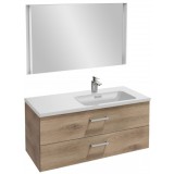 Мебель для ванной Jacob Delafon Vox 100 подвесная правая с 2-мя ящиками с прямоугольной ручкой квебекский дуб с зеркалом с подсветкой