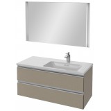 Мебель для ванной Jacob Delafon Vox 100 подвесная правая серая кожа с зеркалом с подсветкой