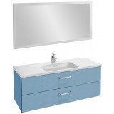 Мебель для ванной Jacob Delafon Vox 120 подвесная с 2-мя ящиками с изогнутой ручкой матовый аквамарин с зеркалом со светодиодной подсветкой