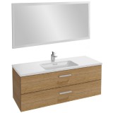 Мебель для ванной Jacob Delafon Vox 120 подвесная с 2-мя ящиками с прямой ручкой ореховое дерево с зеркалом со светодиодной подсветкой