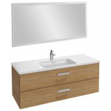 Мебель для ванной Jacob Delafon Vox 120 подвесная с 2-мя ящиками с угловой ручкой ореховое дерево с зеркалом со светодиодной подсветкой