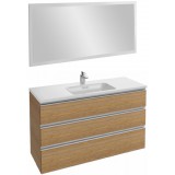 Мебель для ванной Jacob Delafon Vox 120 подвесная с 3-мя ящиками ореховое дерево с зеркалом со светодиодной подсветкой