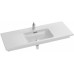 Мебель для ванной Jacob Delafon Vox 120 подвесная с 3-мя ящиками с изогнутой ручкой белая блестящая с зеркалом со светодиодной подсветкой