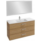 Мебель для ванной Jacob Delafon Vox 120 подвесная с 3-мя ящиками с прямоугольной ручкой ореховое дерево с зеркалом со светодиодной подсветкой