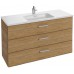 Мебель для ванной Jacob Delafon Vox 120 подвесная с 3-мя ящиками с прямой ручкой ореховое дерево