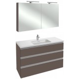 Мебель для ванной Jacob Delafon Vox 120 подвесная с 3-мя ящиками светло-коричневая глянцевая с зеркалом-шкафом