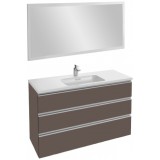 Мебель для ванной Jacob Delafon Vox 120 подвесная с 3-мя ящиками светло-коричневая глянцевая с зеркалом со светодиодной подсветкой