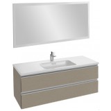 Мебель для ванной Jacob Delafon Vox 120 подвесная серая кожа с зеркалом со светодиодной подсветкой