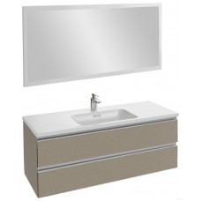 Мебель для ванной Jacob Delafon Vox 120 подвесная серая кожа с зеркалом со светодиодной подсветкой