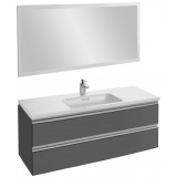 Мебель для ванной Jacob Delafon Vox 120 подвесная серый антрацит глянцевый с зеркалом со светодиодной подсветкой