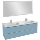 Мебель для ванной Jacob Delafon Vox 140 подвесная матовый аквамарин с зеркалом с подсветкой