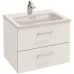 Мебель для ванной Jacob Delafon Vox 60 подвесная с 2-мя ящиками с изогнутой ручкой белая блестящая