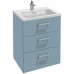 Мебель для ванной Jacob Delafon Vox 60 подвесная с 3-мя ящиками с прямоугольной ручкой матовый аквамарин