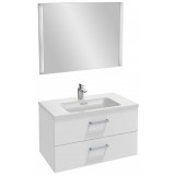 Мебель для ванной Jacob Delafon Vox 80 подвесная с 2-мя ящиками с прямоугольной ручкой белая блестящая