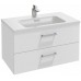 Мебель для ванной Jacob Delafon Vox 80 подвесная с 2-мя ящиками с прямоугольной ручкой белый блестящий лак