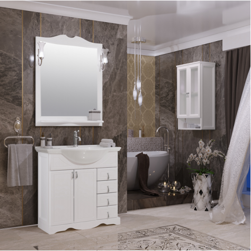 Мебель для ванной Opadiris Клио 90 напольная белая