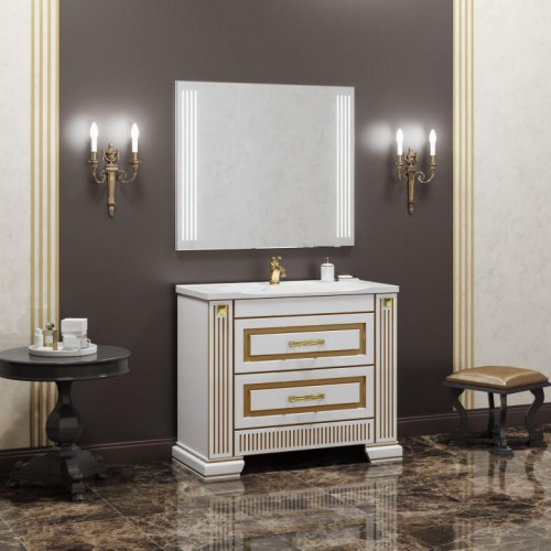 Мебель для ванной Opadiris Оникс 105 напольная золото